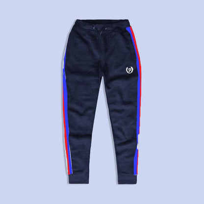 Boy's Logo Embroidered Soft Fleece Joggers Pants Boy's Trousers LFS Navy & Royal 8-10 Years 
