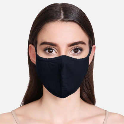 Unisex Double Layer White Fabric Washable Anti-Dust Protective Mask Face Mask Image Navy 