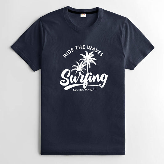 RichMan Surfing Printed Short Sleeve Tee Shirt Men's Tee Shirt ASE Navy S 
