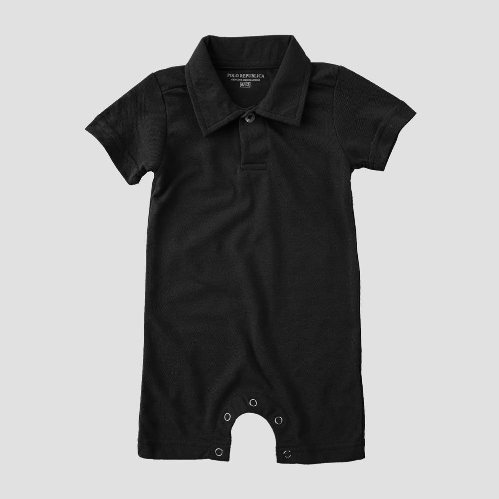 Polo Republica Zodian Short Sleeve Baby Romper Romper Polo Republica Black 0-3 Months 