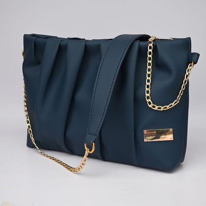 Women's Gustavo Premium Leather Shoulder Bag bag SNAN Traders Navy 