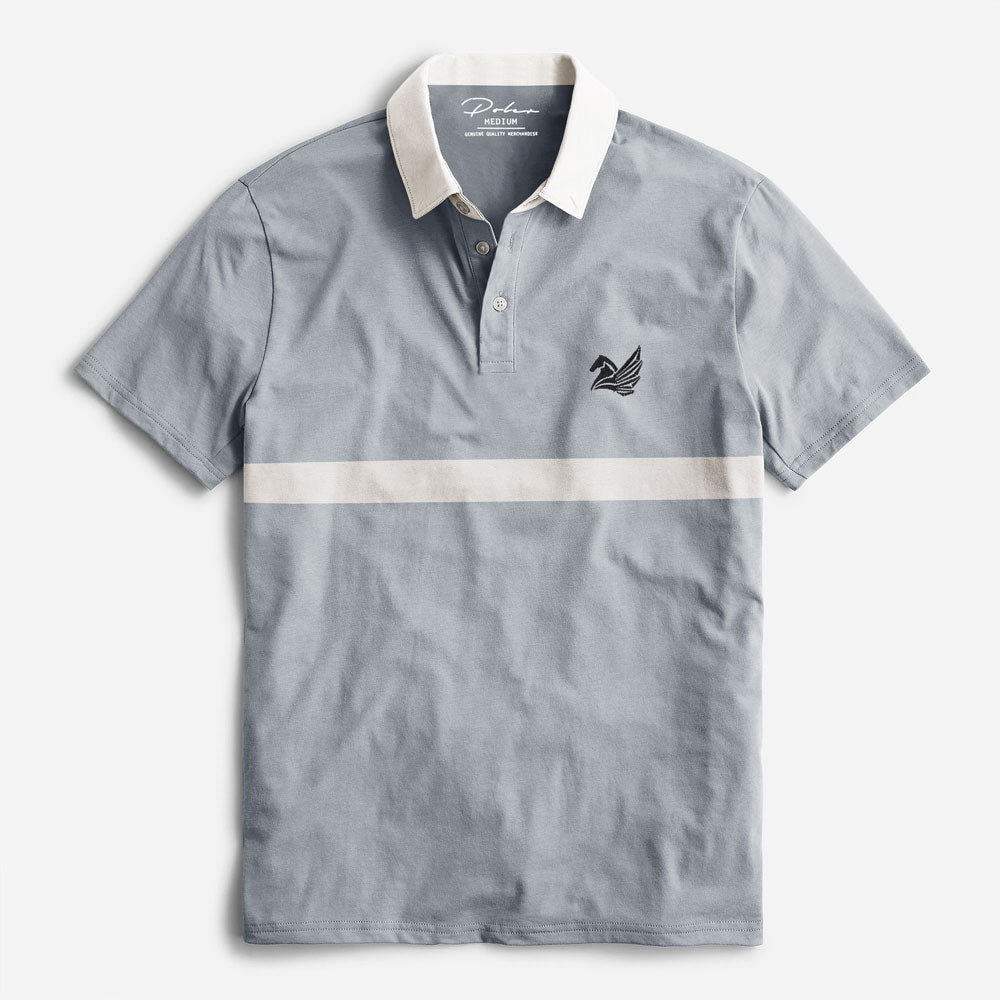 Poler Men's Corinth Flying Horse Embroidered Short Sleeve Polo Shirt Men's Polo Shirt IBT Grey S 