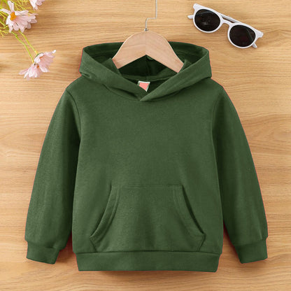 Three Layer Boy's Vicenza Long Sleeve Fleece Pullover Hoodie Boy's Pullover Hoodie IST Olive (XS) 10 Years 