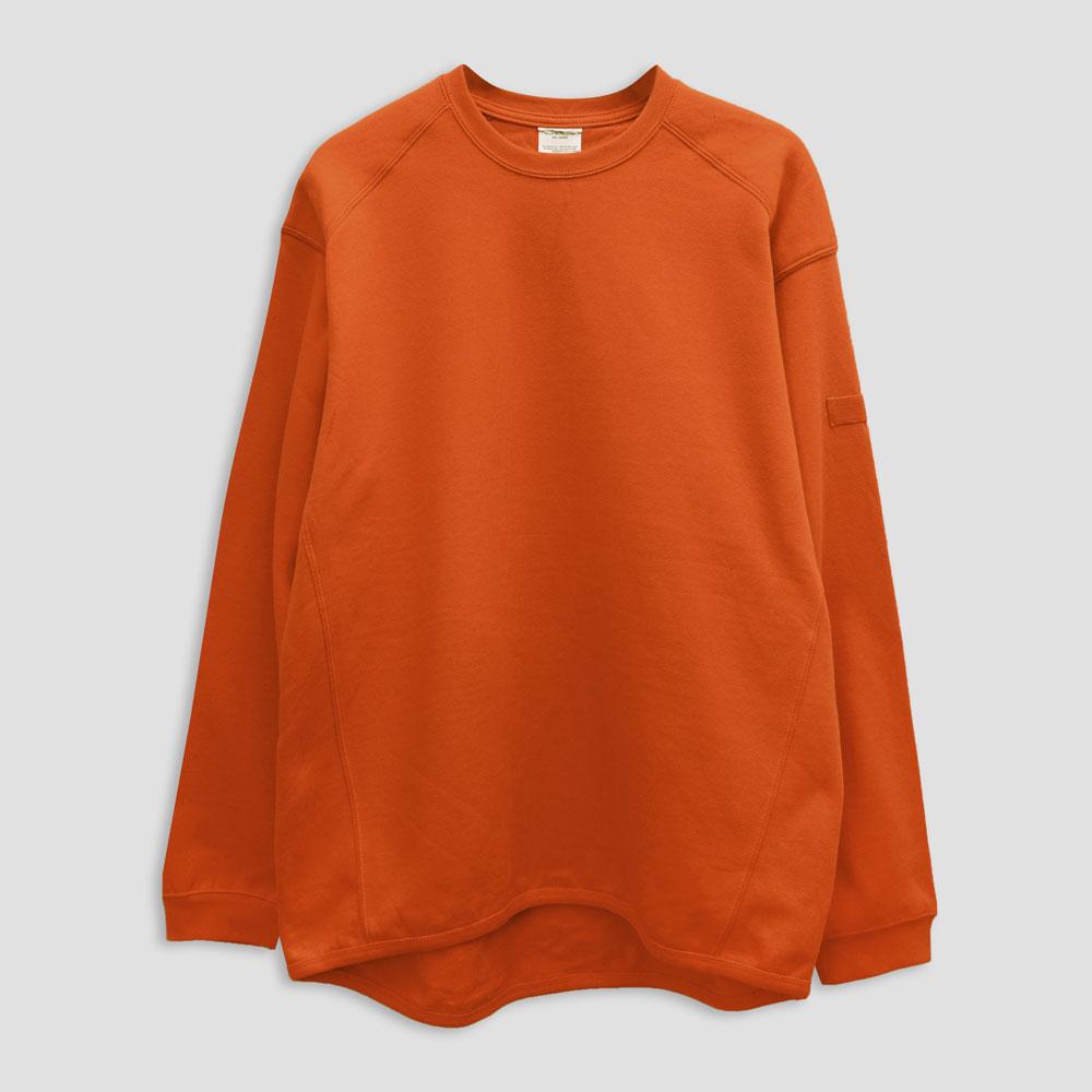 Men's Kuzan Solid Long Sleeve Fleece Sweat Shirt Men's Sweat Shirt HAS Apparel Orange S 