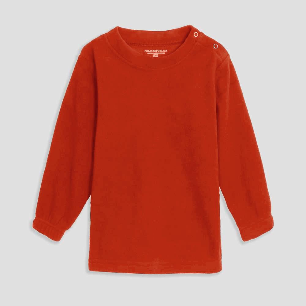 Polo Republica Kid's Polar Fleece Buttoned Neck Sweat Shirt Boy's Sweat Shirt Polo Republica Orange 3-4 Years 