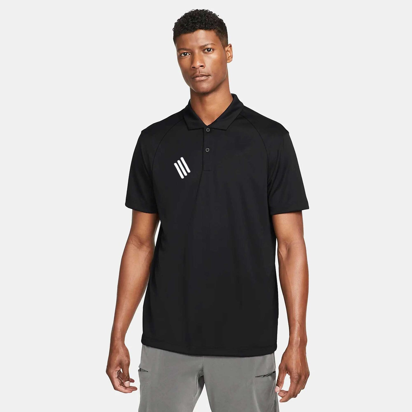 Poler Men's Front Reflective Stripes Style Activewear Polo Shirt Men's Polo Shirt IBT Black S 