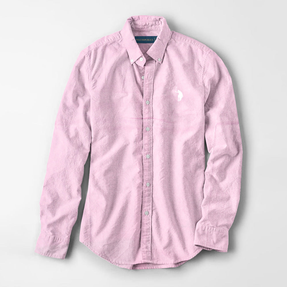 Polo Republica Men's Premium Pony Embroidered Check Design Casual Shirt Men's Casual Shirt Polo Republica Pink S 