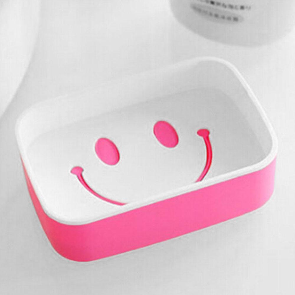 Smiley Design Double Layered Soap box Home Supplies MB Traders Pink 
