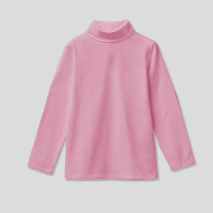 Safina Girl's High Turtle Neck Sweat Shirt Girl's Sweat Shirt Image Light Pink 2-3 Years 