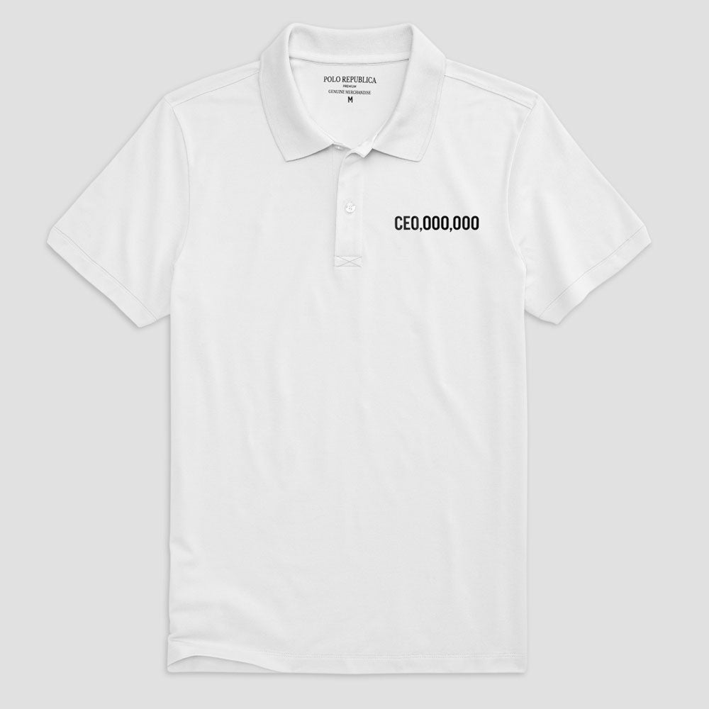 Polo Republica Men's CEO Printed Short Sleeve Polo Shirt Men's Polo Shirt Polo Republica White S 