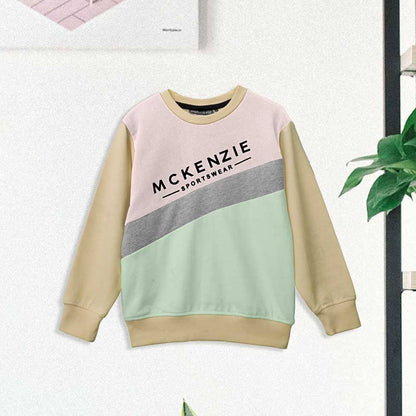 Mckenzie Kid's Logo Printed Fleece Sweat Shirt Boy's Sweat Shirt LFS Powder Pink & Mint 3-4 Years 