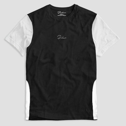 Poler Men's Szczecin Contrast Shoulder Activewear Tee Shirt Men's Tee Shirt IBT Black & White S 