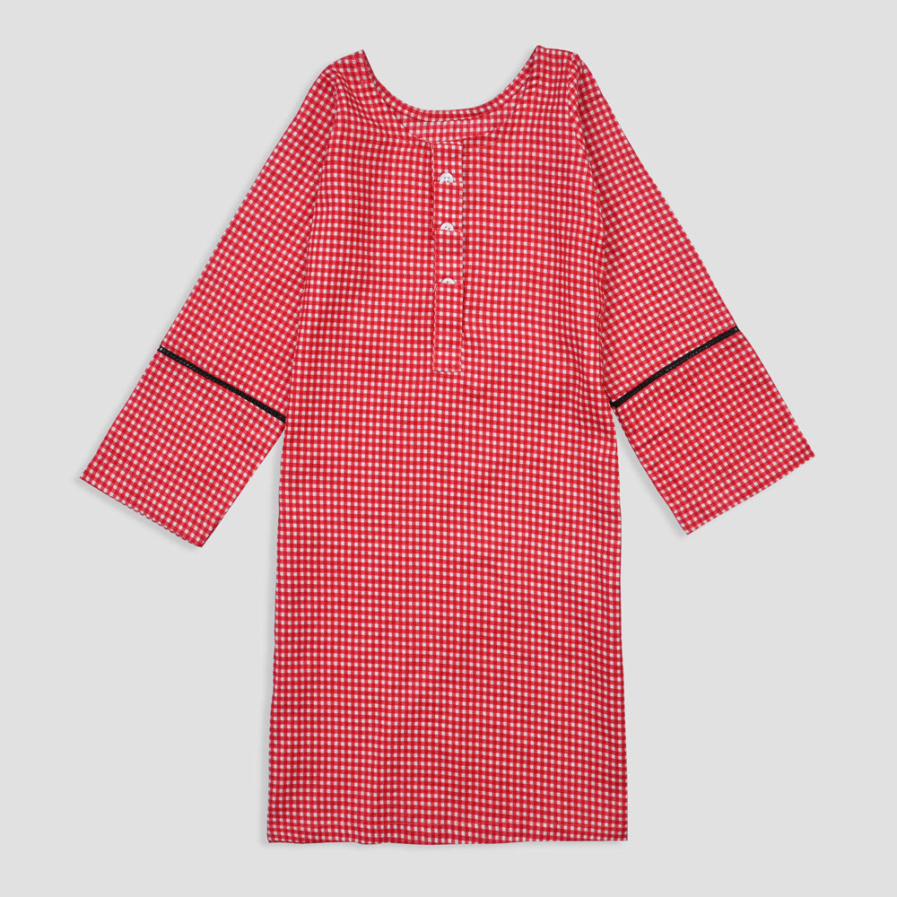 Safina Girls Gobabis Printed Design Shirt Girl's Casual Top Safina Red Gingham 4-5 Years 