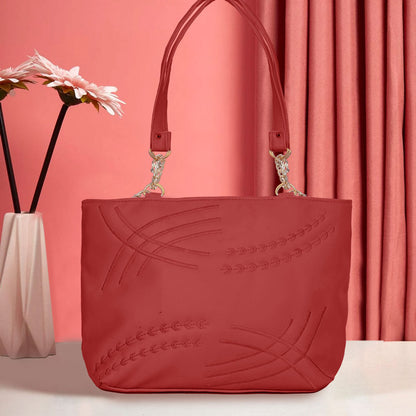 Women's Vatutine Embroidered Design Leather Shoulder/Hand Bag bag SNAN Traders Red 
