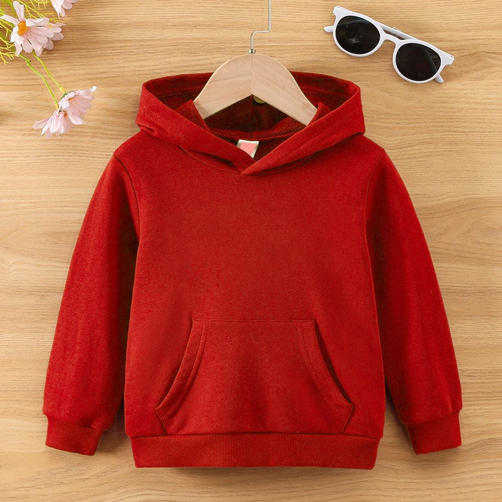 Three Layer Boy's Vicenza Long Sleeve Fleece Pullover Hoodie Boy's Pullover Hoodie IST Red (XS) 10 Years 