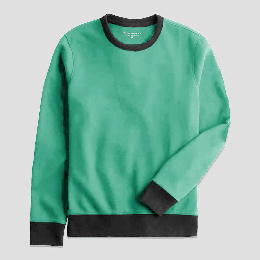 Polo Republica Men's Contrast Design Fleece Sweat Shirt Men's Sweat Shirt Polo Republica Light Turquoise S 