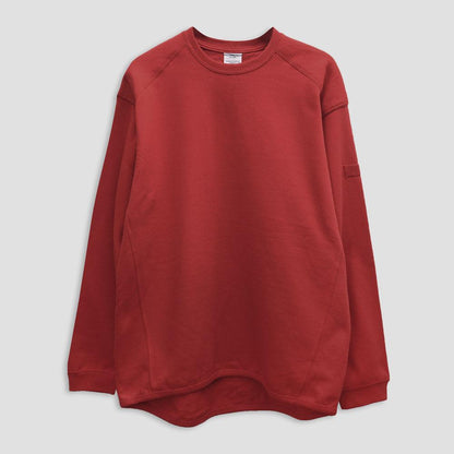 Men's Kuzan Solid Long Sleeve Fleece Sweat Shirt Men's Sweat Shirt HAS Apparel Red S 