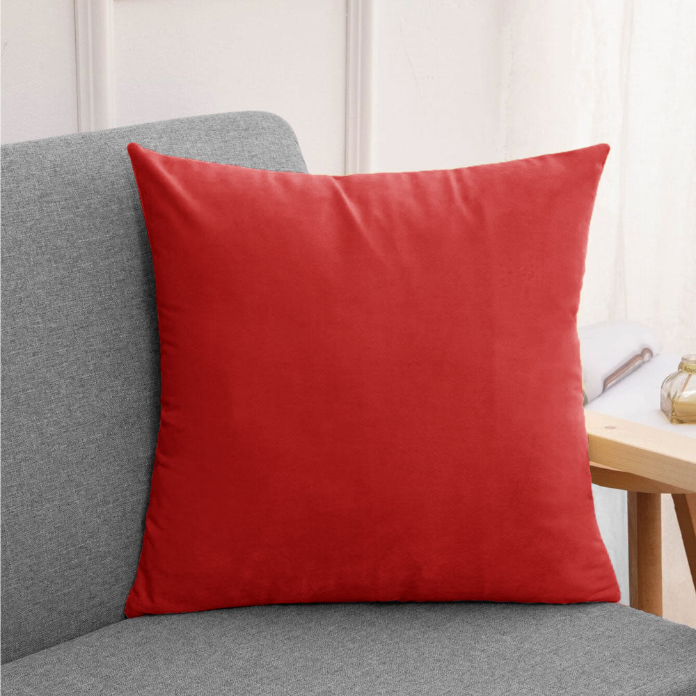 Imperial Silky Satin Solid Cushion Cover Home Textile URA Red 