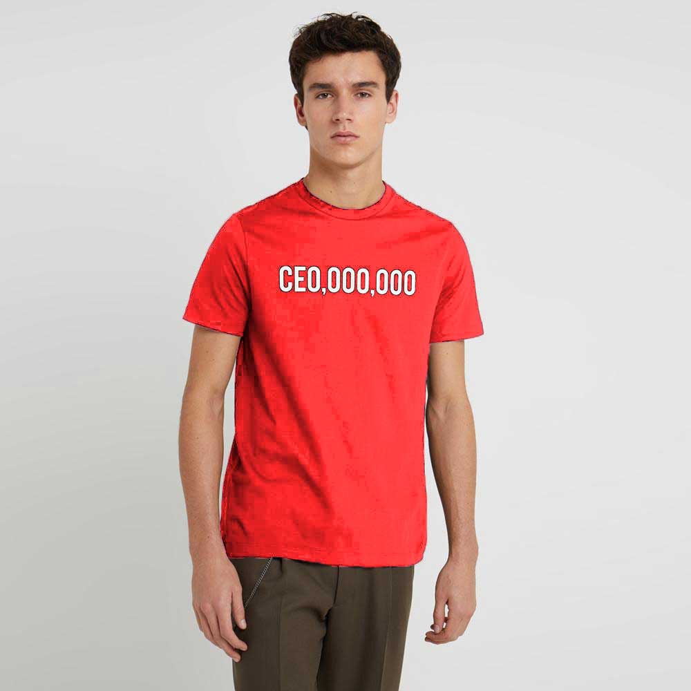 Men's Printed Crew Neck Tee Shirt CEO Millionaire Men's Tee Shirt Image Red White XS