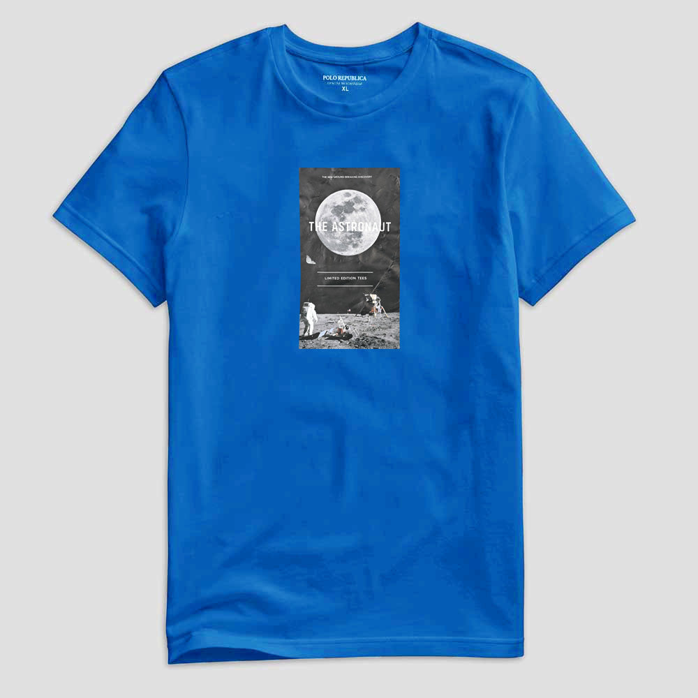 Polo Republica Men's Astronaut Printed Crew Neck Tee Shirt Men's Tee Shirt Polo Republica Royal Blue S 