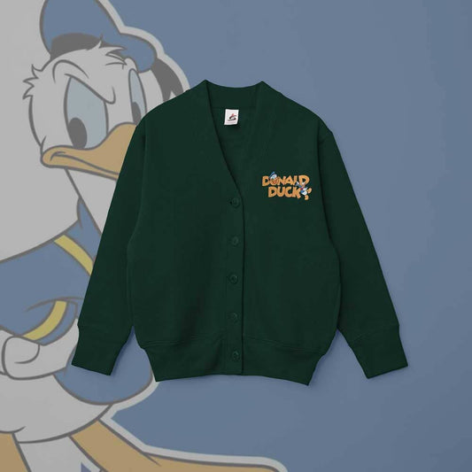 Smart Blanks Kid's Donald Duck Logo Printed Fleece Cardigan Boy's Sweat Shirt Fiza 