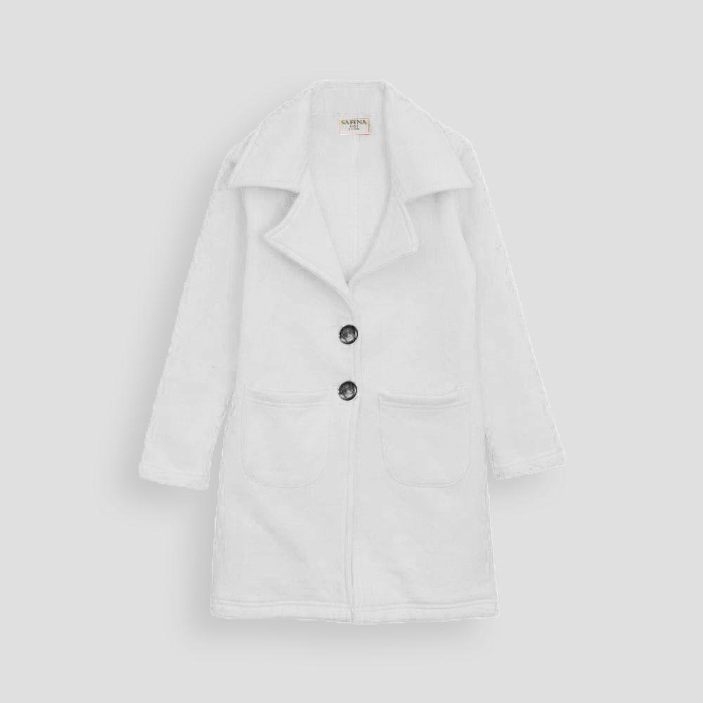 Safina Kids Walvis Lapel Style Winter Fleece Long Coat Boy's Jacket Image White 2-3 Years 