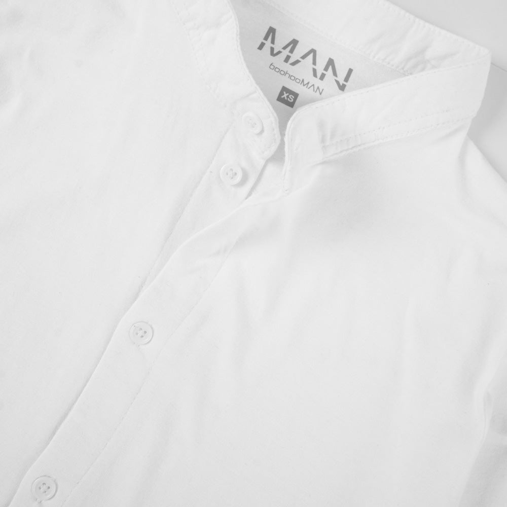 Boohoo Man Men's Mandarin Collar Minor Fault Casual Shirt Minor Fault Minhas Garments 