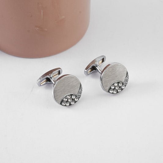 Men's Fancy Octa Stone Design Cufflinks Men's Accessories ALH Silver 