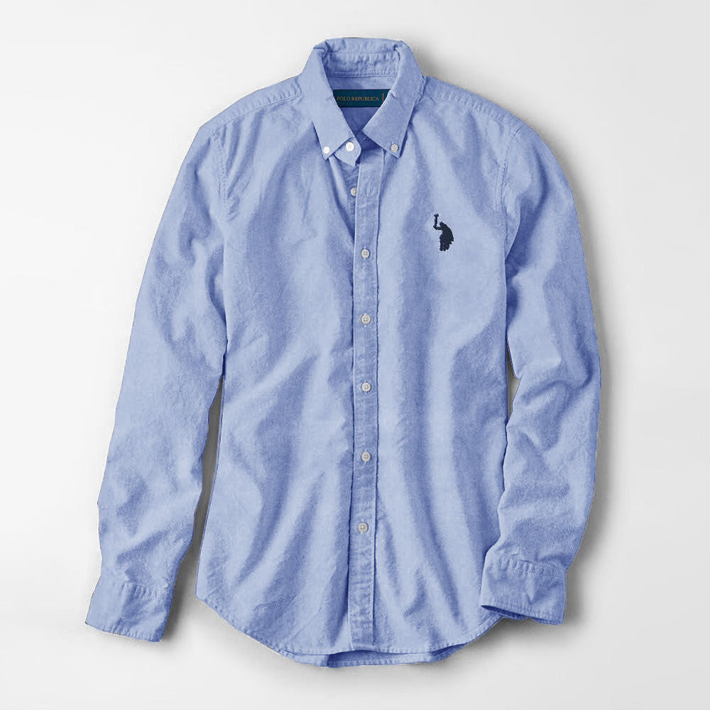 Polo Republica Men's Premium Pony Embroidered Plain Casual Shirt I Men's Casual Shirt Polo Republica Sky S 