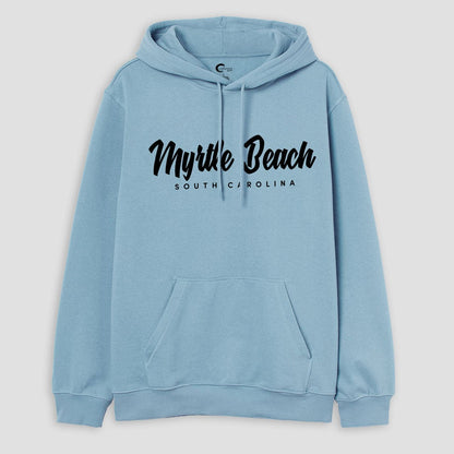 Coastals Well Men's Myrtle Beach Printed Fleece Pullover Hoodie Men's Pullover Hoodie HAS Apparel Sky S 