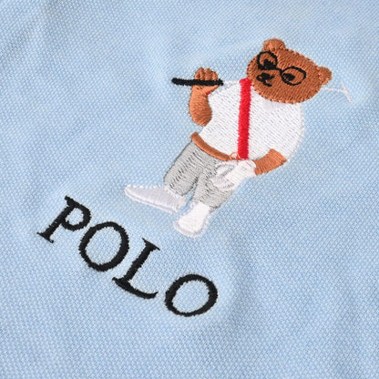 Polo Republica Men's Polo Bear & 8 Embroidered Short Sleeve Polo Shirt Men's Polo Shirt Polo Republica 