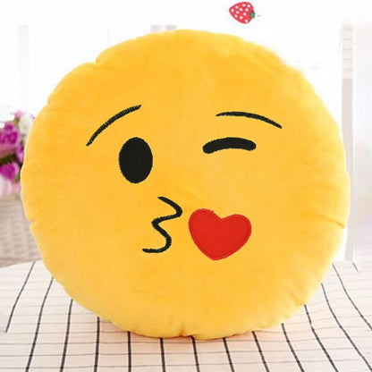 Emoji Printed Style Cushion Cover Cushion Cover De Artistic Throwing Kiss 