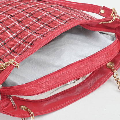 Women's Mini Check Design Shoulder Bag With Pouch bag SNAN Traders 