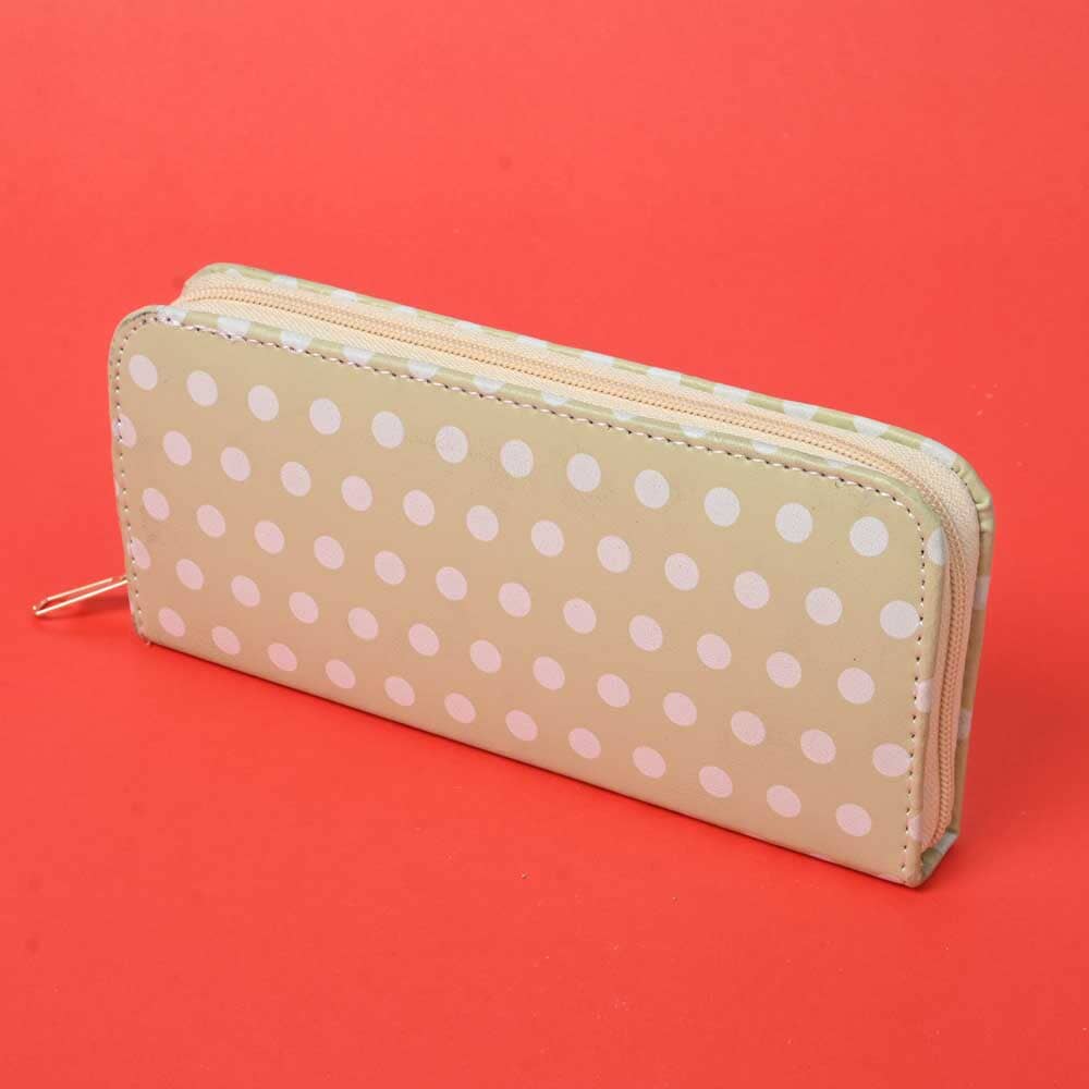 Women's Polka Dots Faux Leather Zip Closure Wallet/Purse Hand Bag NB Enterprises Mint Green 