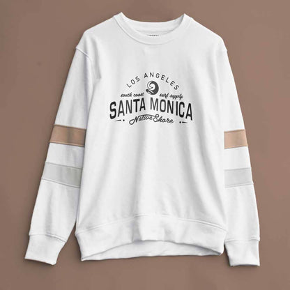 Polo Republica Men's Santa Monica Panel Sleeves Terry Sweat Shirt Men's Sweat Shirt Polo Republica White & Skin S 