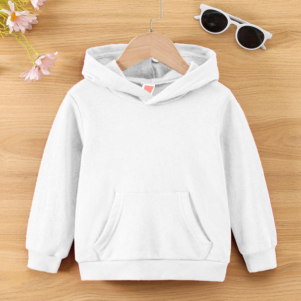 Three Layer Boy's Vicenza Long Sleeve Fleece Pullover Hoodie Boy's Pullover Hoodie IST White (XS) 10 Years 
