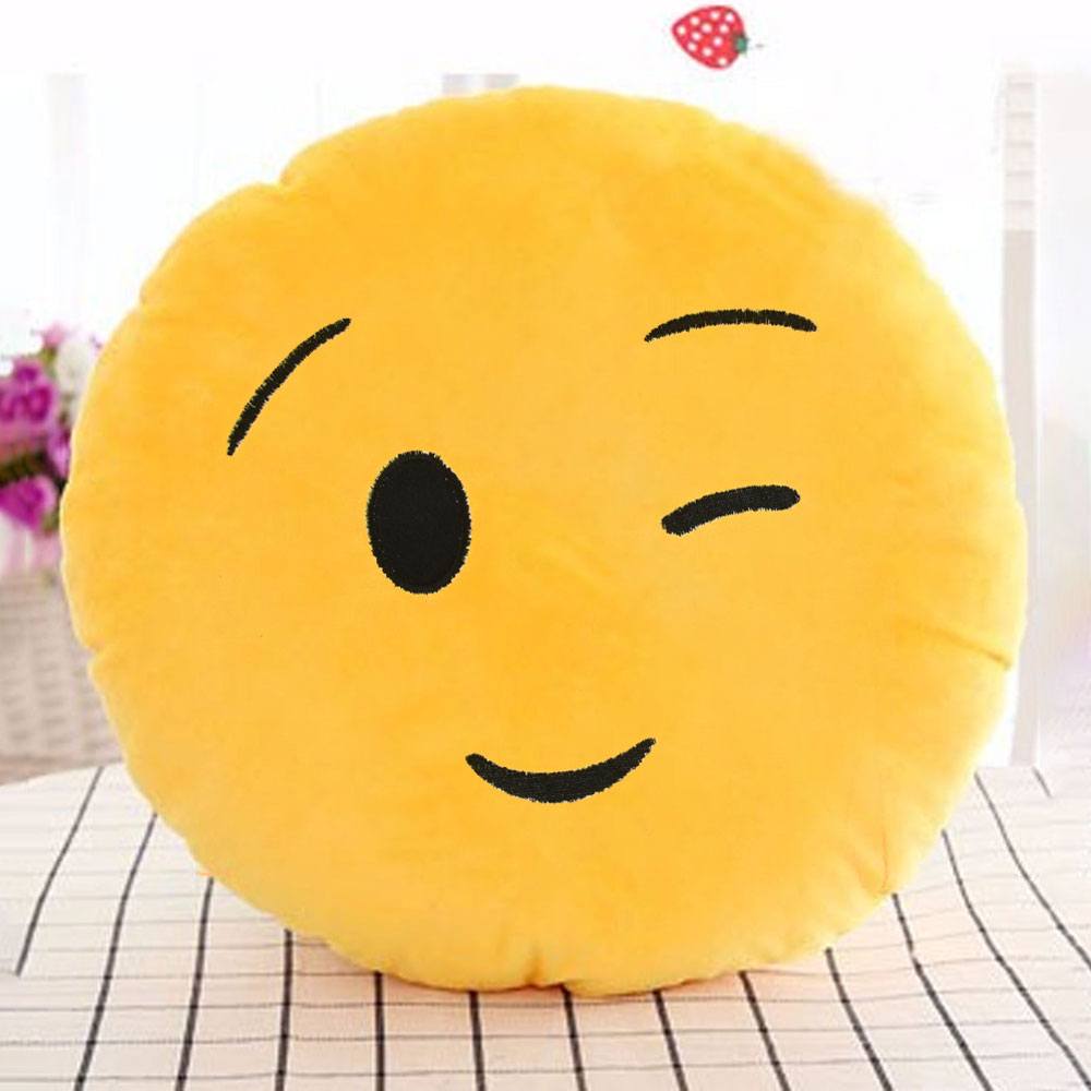 Emoji Printed Style Cushion Cover Cushion Cover De Artistic Winking Face 