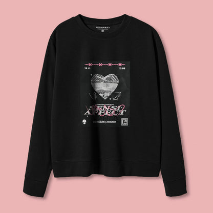 Polo Republica Women's Sense Affect Printed Fleece Sweatshirt Women's Sweat Shirt Polo Republica Black XS 