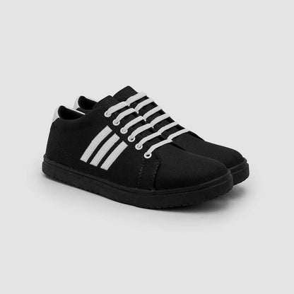Men's Kasuela Jeans Style Black Sole Sneaker Shoes Men's Shoes SNAN Traders Black & White EUR 39 