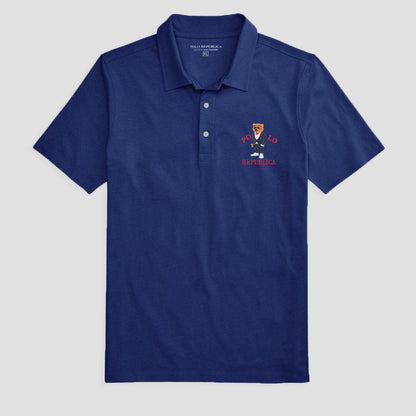 Polo Republica Men's Bear Republica Embroidered Pique Polo Shirt Men's Polo Shirt Polo Republica Blue S 