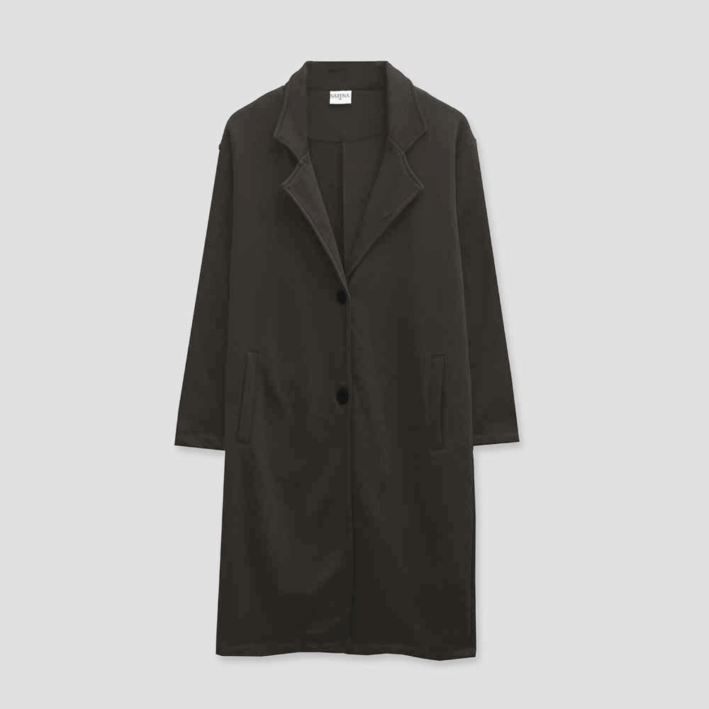 Safina Women's Winter Outwear Bienka British Style Collar Fleece Long Coat Women's Jacket Image Dark Olive XS 