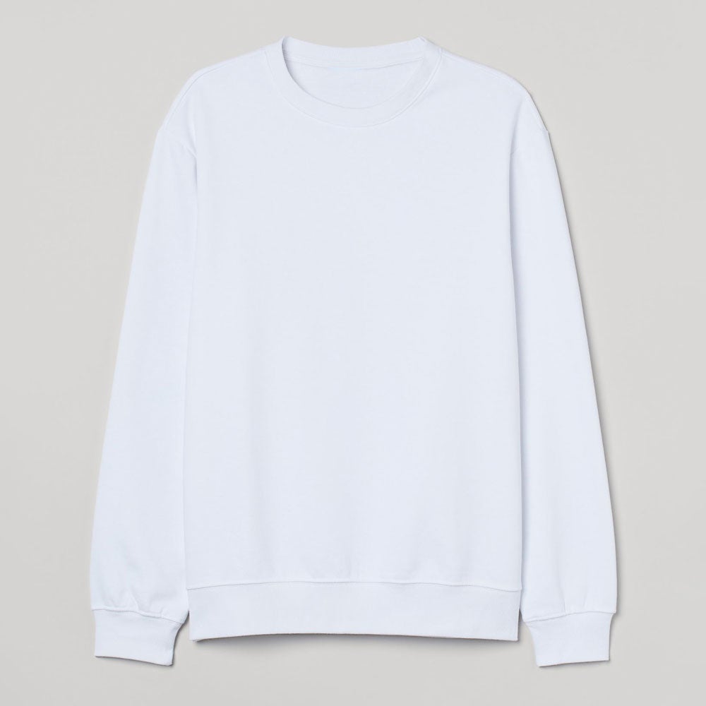 Men's Mosaga Solid Long Sleeve Fleece Sweat Shirt Men's Sweat Shirt HAS Apparel White XS 