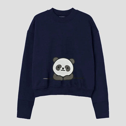 Polo Republica Women's Panda Printed Fleece Sweatshirt Women's Sweat Shirt Polo Republica Navy XS 