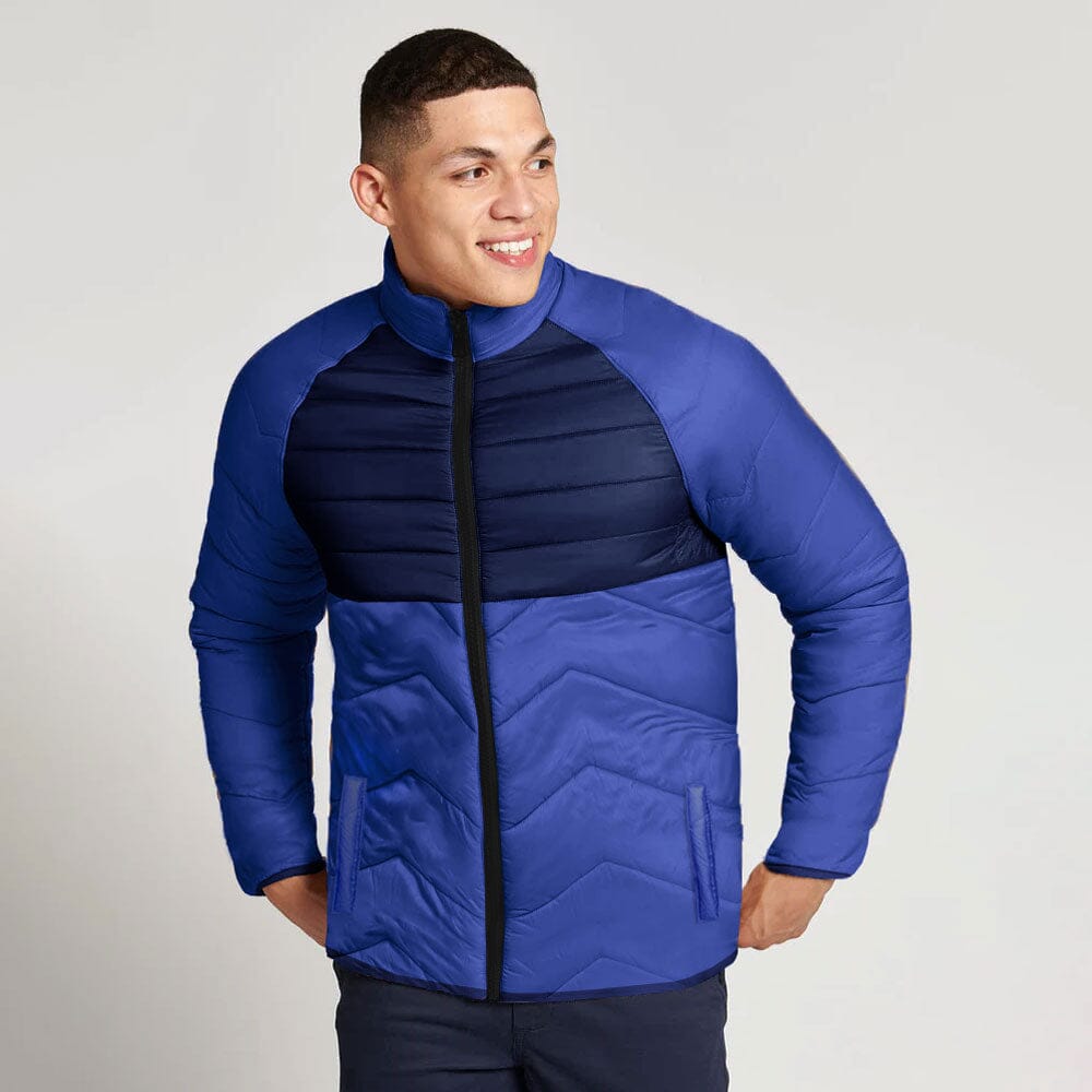Max 21 Men's Panel Design Inner Fleece Quilted Raglan Sleeve Zipper Jacket Men's Jacket SZK 