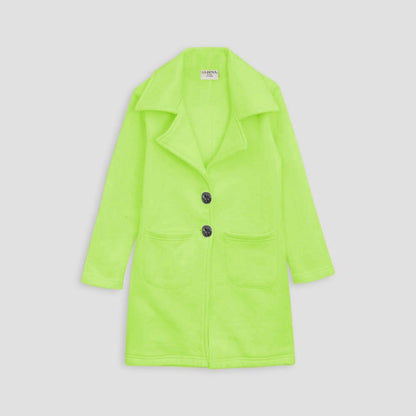 Safina Kids Walvis Lapel Style Winter Fleece Long Coat Boy's Jacket Image Parrot Green 2-3 Years 