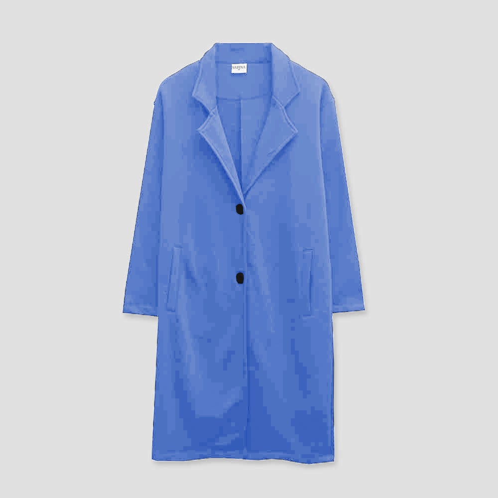 Safina Women's Winter Outwear Bienka British Style Collar Fleece Long Coat Women's Jacket Image Powder Blue XS 