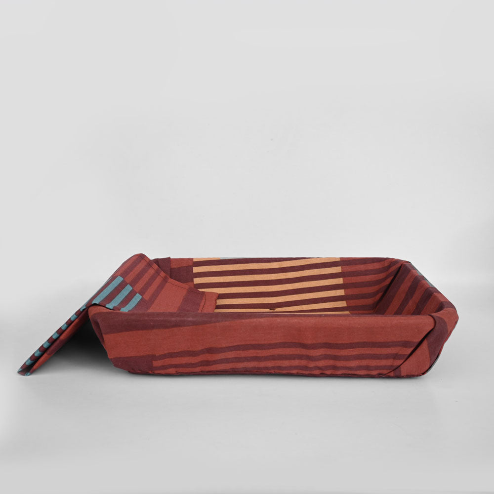 Bread Basket Large Size With Cover Kitchen Accessories De Artistic Brick Red 