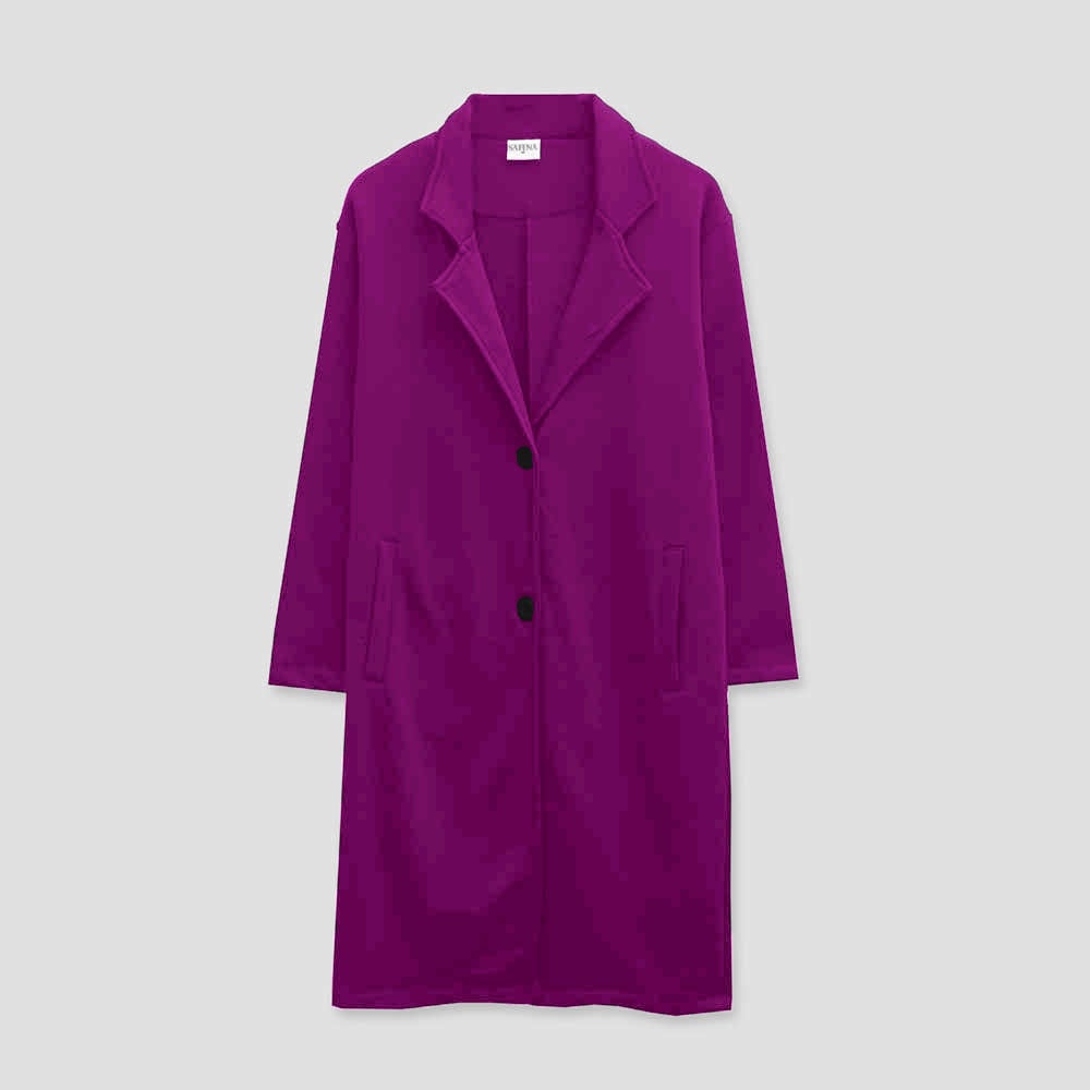 Safina Women's Winter Outwear Bienka British Style Collar Fleece Long Coat Women's Jacket Image Magenta XS 